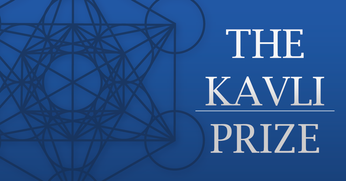 kavliPrizeFB The kavi prize logo on a blue background