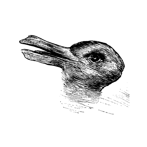 teaser-hidden-animals-04 A black and white drawing of a duck's head