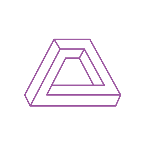 A purple triangle on a black background