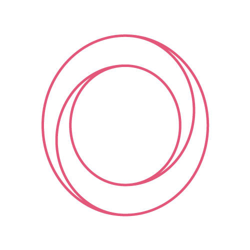 A pink circle with a black background