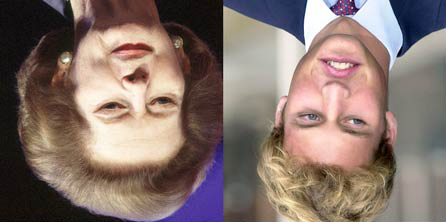 Reversed Face Illusion A collage of photos of a man upside down